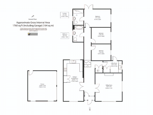 Floor Plan Image for 3 Bedroom Detached Bungalow for Sale in Beechwood, Tuddenham Lane, Witnesham, Ipswich