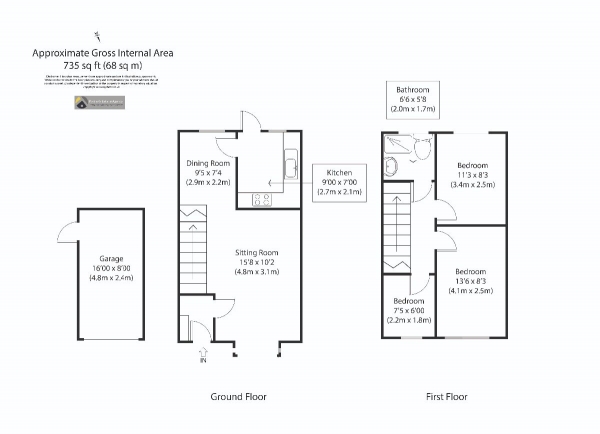 Floor Plan Image for 3 Bedroom Semi-Detached House for Sale in Church View Close, Melton, Woodbridge