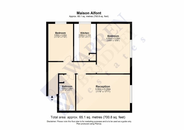 Floor Plan Image for 2 Bedroom Flat to Rent in High Road, Harrow Weald