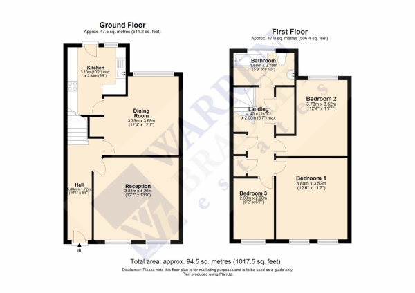 Floor Plan Image for 3 Bedroom Maisonette for Sale in Aeroville, Colindale