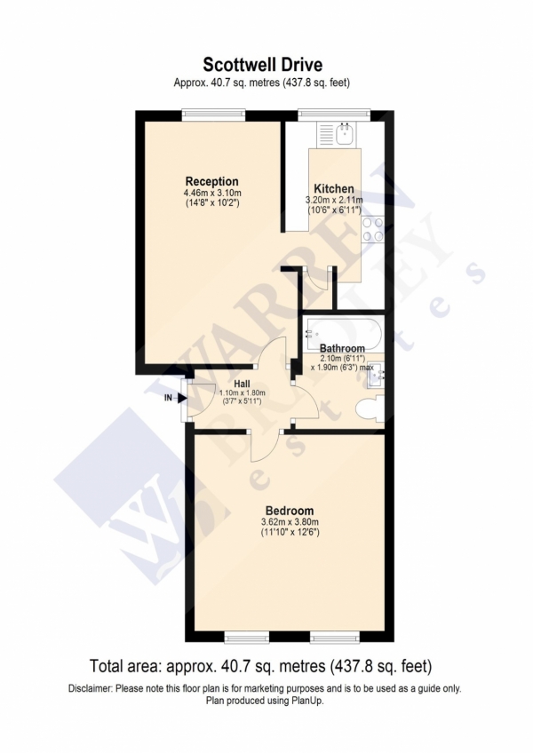 Floor Plan Image for 1 Bedroom Flat for Sale in Scottwell Drive, Colindale